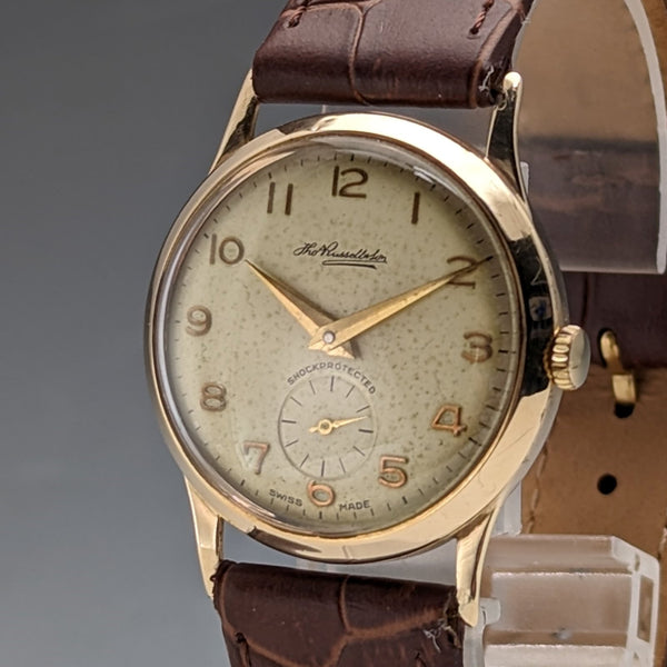 1962 年英國復古 Russell 手錶 K9 純金錶殼,工作狀態良好,木盒裝